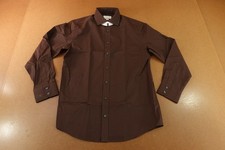 Charles Tyrwhitt Mens 16/34 Slim Fit Brown Long Sleeve Dress Shirt New Flaw