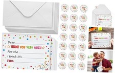 120 Piece Kids Thank You Cards Fill in the Blank Including 40 Colorful Confetti