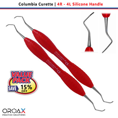 OROAX  Columbia 4R/4L Curette | Red Silicone | Cureta Periodontal | 1 to 10 PCS