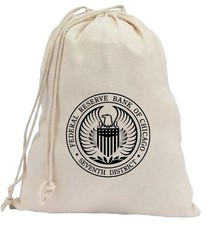 Coin Collector Canvas Bag Vintage Style Federal Reserve Chicago CB49