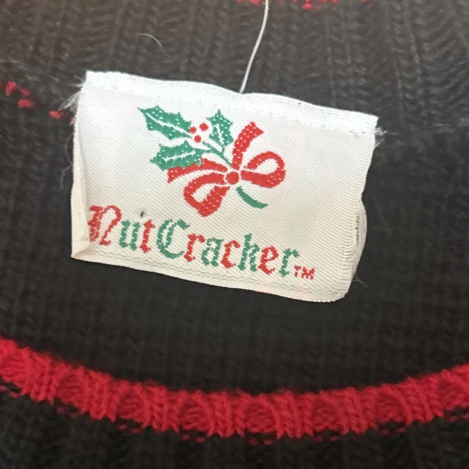 Vintage Nutcracker Christmas Pullover Sweater Sparkly Green Red Large