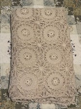 Handmade Vintage Crochet Lace Tablecloth