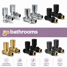 Modern Round Radiator Valves Straight Angled Corner | Chrome Black Brass Gold