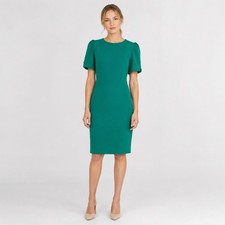 DKNY Green Short Sleeve Back Zipper Dress