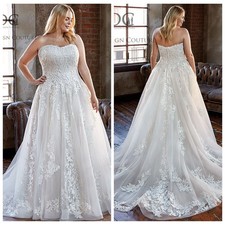 Vintage Lace Wedding Dress Bridal Gown Custom Made 32-60 Plus Size