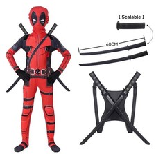 Deadpool Kids Cosplay Costume Superhero Jumpsuit Halloween Party Outfits