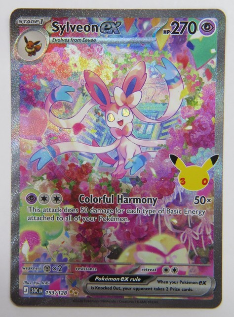 Sylveon EX 153/128 SIR Pokemon 30th Celebration Classic Collection NM EN