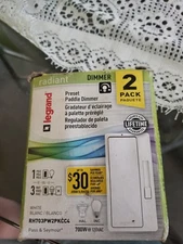 Legrand Radiant 700-Watt Single Pole/3-Way Incandescent Dimmer, White (2-Pack)