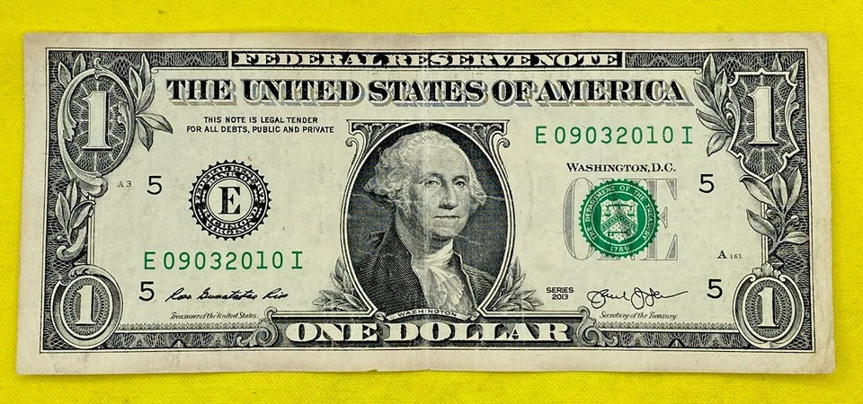 September 3 2010 Birthday Note 09032010 Fancy Serial Number One Dollar Bill DC - Image 4 of 4