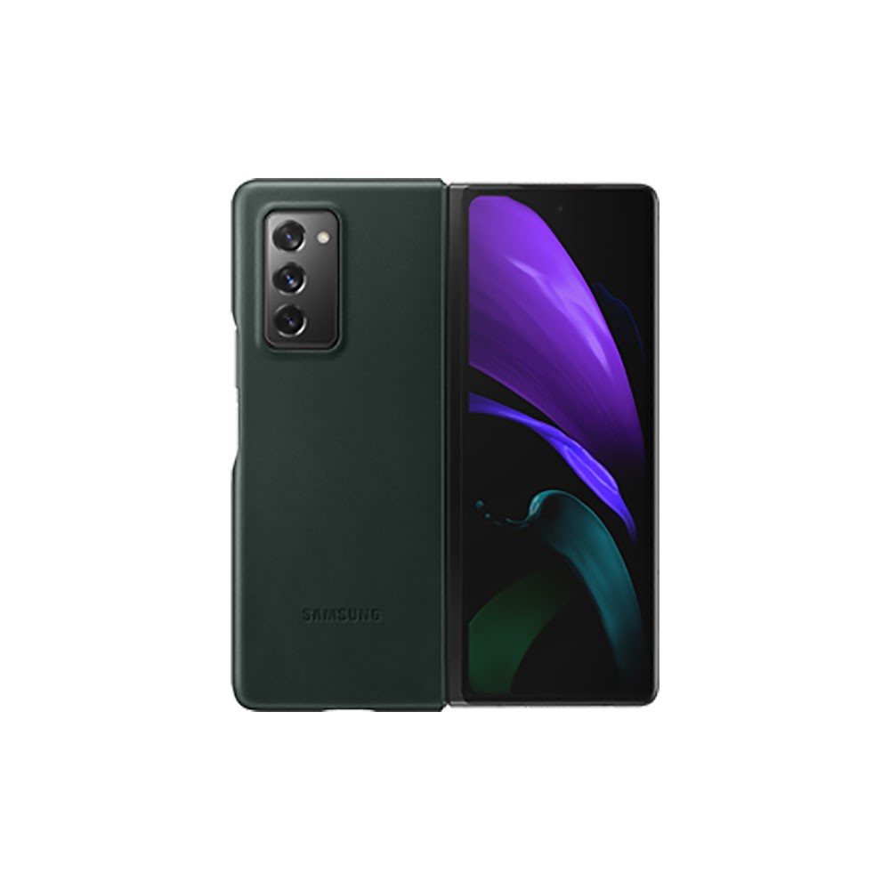 Coque Galaxy Z Fold 2 en Cuir Vert - Protège l'Écran Pliable des Rayures