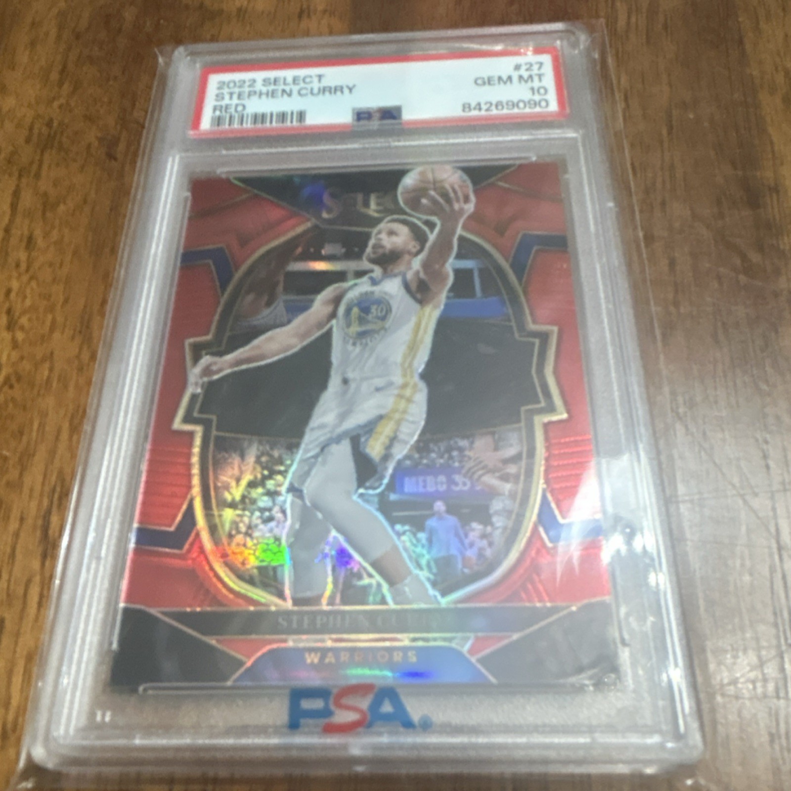 2022-23 Panini Select Stephen Curry #27 Red Prizm /199 PSA 10 Warriors NBA