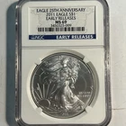 2011 American Silver Eagle 25th Anniversary $1 NGC MS 69 Early Releases