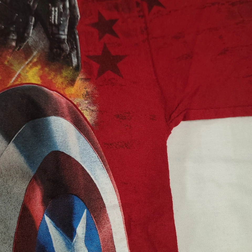 Marvel Captain America Crew Neck Short Sleeve T-Shirt Youth Boys Size 8 Red - Image 4 of 4