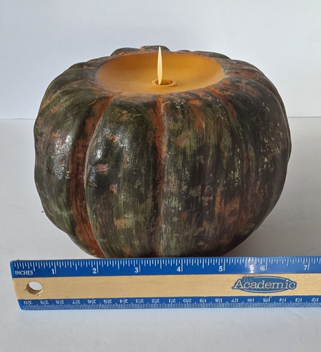 Martha Stewart Luminara Flameless Wax Pumpkin Candle Realistic Flame Moves Timer - Picture 13 of 14