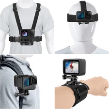 Chest Mount Harness, 4 in 1 Accessories Kit Compatible for Gopro Hero 13/12/11/1