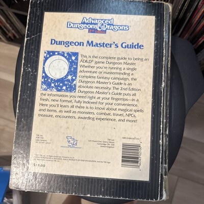 Advanced Dungeons & Dragons Dungeon Master's Guide 2nd Edition 2100 1989 HC Book