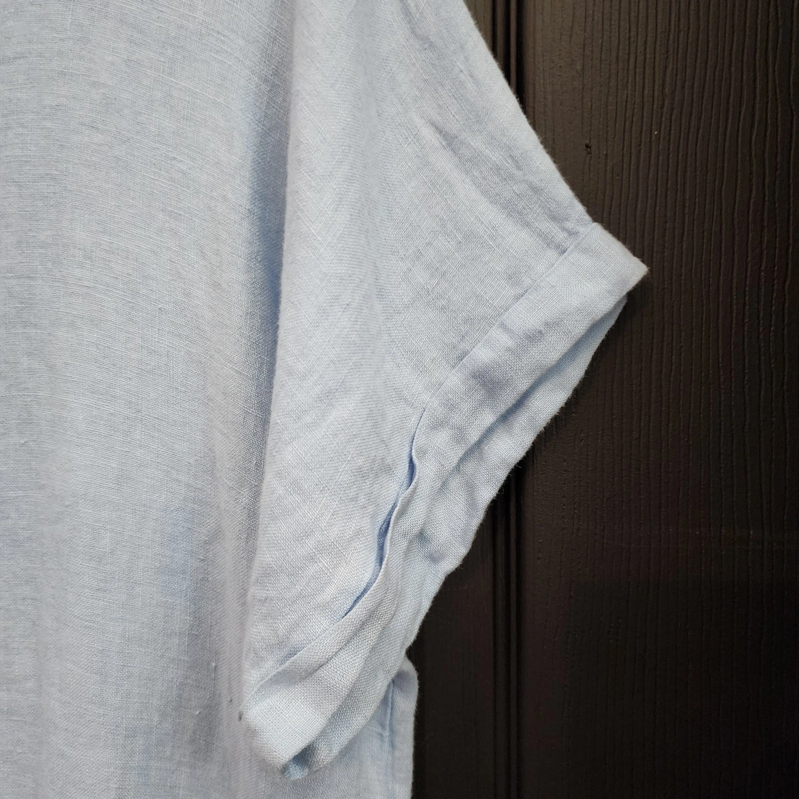 VALENTINO Valentina Naldi tg. Abito XL scollo a V manica corta lino blu chiaro