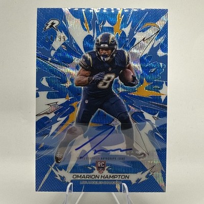 Topps 2025 Resurgence Omarion Hampton RC Blue Surge /99 Auto Chargers