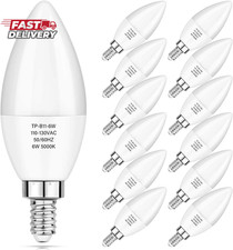 Maxvolador 12-Pack E12 Candelabra LED Bulbs 60W Equivalent, 6W 600 LM Chandelier