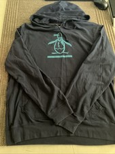 Original Penguin Men's Navy Blue Penguin Logo Hoodie Size XLarge