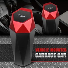 Portable Auto Car Mini Rubbish Bin Holder Trash Garbage Can Dust Case Red Lid