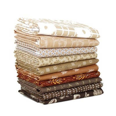 Brown Fat Quarter Bundle 10 PCS Mixed Designers Fabric Cuts DIY Quilt
