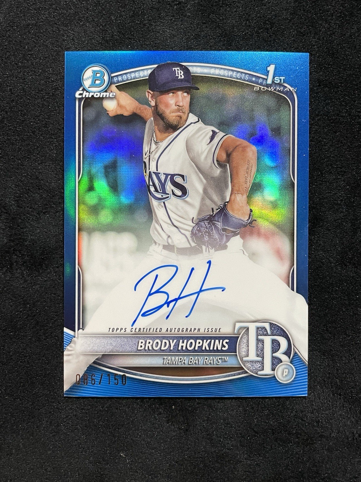 2025 Bowman Chrome Prospect Autographs Brody Hopkins #CPA-BH Blue Refractor/150