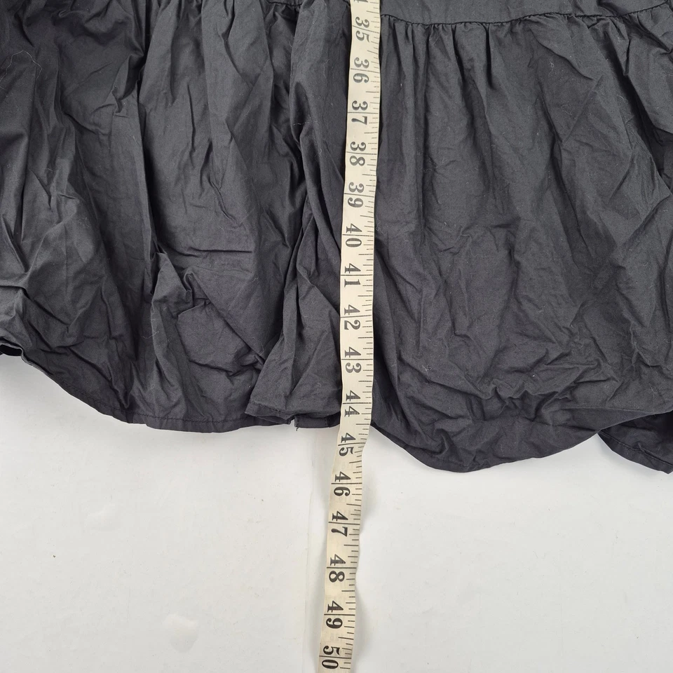 Vestido DKNY JEANS Pequeño 8 10 Negro Para Mujer Algodón en Niveles Midi Cuello con Botones Foto 2 de 4