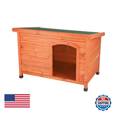 TRIXIE Natura Classic Wooden Dog House Small Outdoor Shelter Weatherproof Hinged