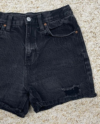 Old Navy Jean Shorts Girls Sz 12 Distressed Black Adjustable waist (26" Waist) - Picture 10 of 18
