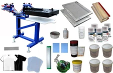 TECHTONGDA 3 Color 1 Station Floor Type Screen Printing Kit Press with Dryer
