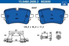 Brake pad set, disc brake ATE 13.0460-2650.2 for Audi
