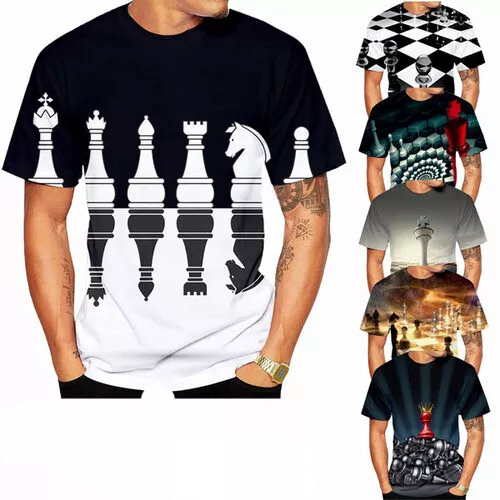 Chess Graphic Tee Streetwear 3D womens mens Short Sleeve T Shirt Casual Tops Tee