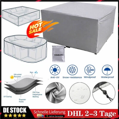 MARKENLOS Abdeckplane für Gartenmöbel Abdeckhaube Schutzhülle Abdeckung Wetterfest DE