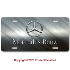 Mercedes Inspired ART Aluminum Metal look Hash Car Auto Vanity License Plate Tag