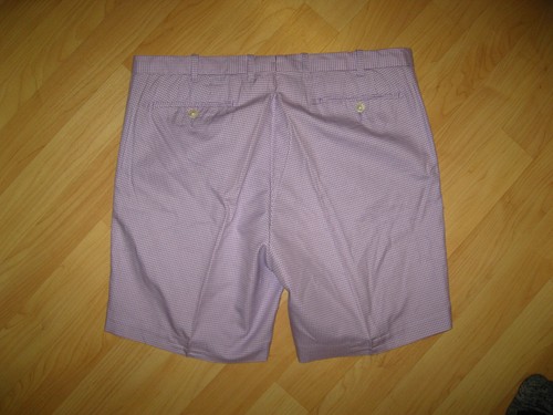🩳🌈 Ralph Lauren Polo Bermuda Shorts Mens 36 Slim - Purple White Gingham Plaid - Picture 5 of 7