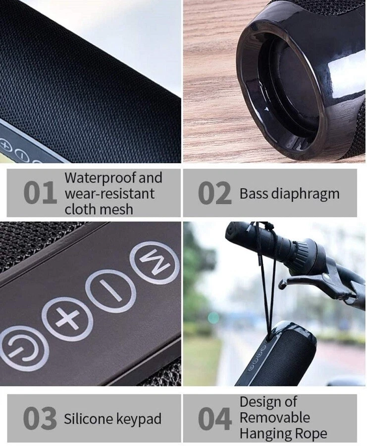 ALTAVOZ ALTAVOCES PORTATIL ESTEREO BT TG117 BLUETOOTH MP3 FM USB NEGRO - Imagen 2 de 4