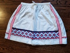 Crew Cuts J Crew Girls White Summer Skirt Blue/Pink/Silver Details Size 12 EUC