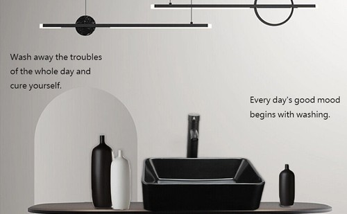 Black Bathroom Vessel Sink Rectangle Ceramic Vanity Basin Mixer Pop Up Drain Tap - Picture 7 of 9