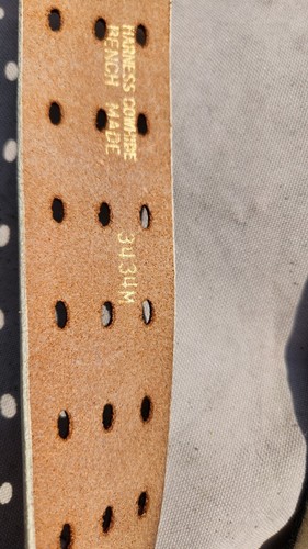 2 VINTAGE LEATHER Buckle BELT SUEDE BLUE WHITE HIPPIE BOHO SOHO NYC EASY RIDER - Picture 8 of 10