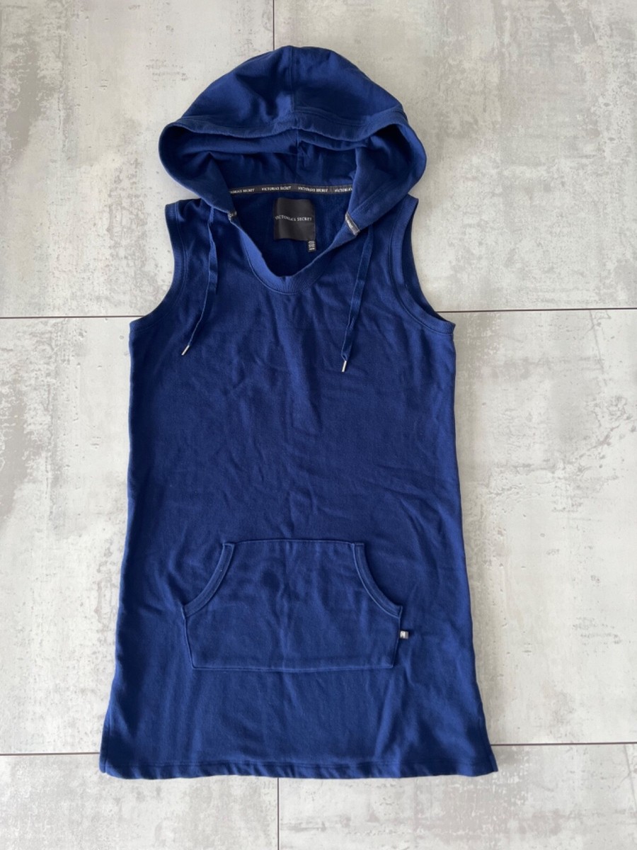 Victoria's Secret navy blue hooded tunic dress M rare