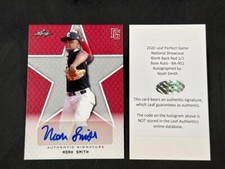 2020 LEAF PERFECT GAME SHOWCASE NOAH SMITH BA-NS1 BLANK BACK RED AUTO 1/1