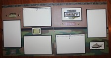 U S Army scrapbook pages 2 each 12 x 12 Handmade photo ready Military Hero