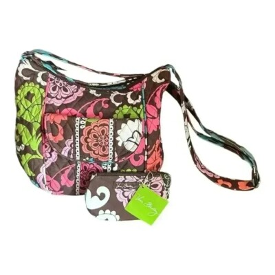 Vera Bradley Lola Mod Floral Pink Shoulder Bag with New Coin Purse