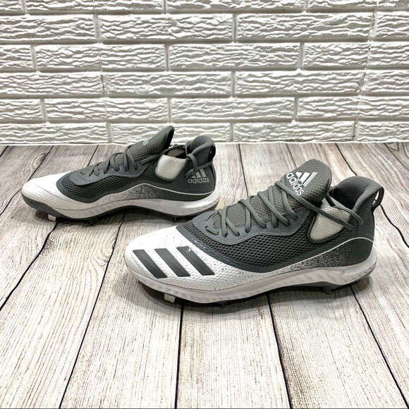 Adidas Grey & White Icon Bounce Baseball Cleats Size 17 | eBay