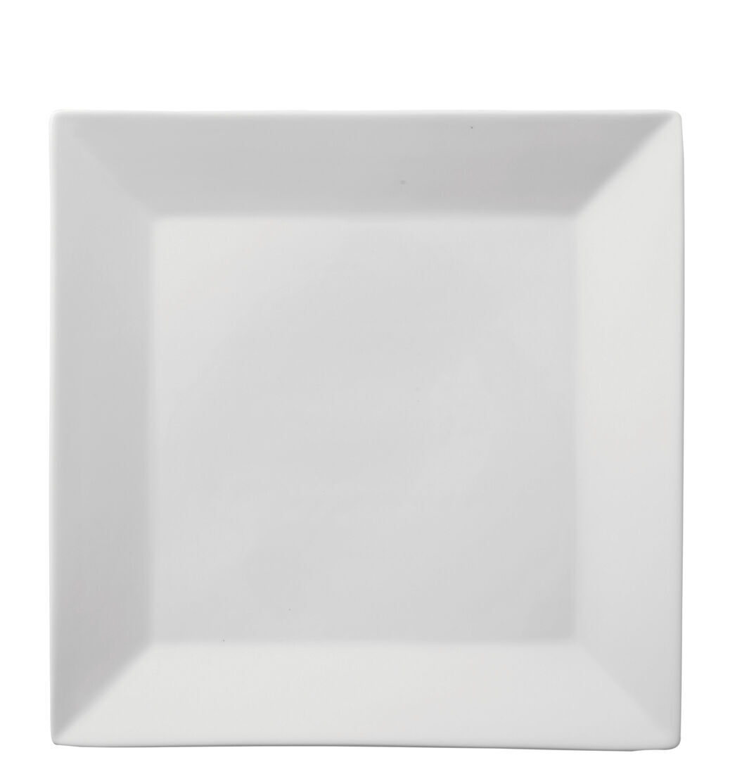 Plate Titan Square White Ceramic Tableware Serving Plate 10.5"" (27Cm) Pack Of 12
