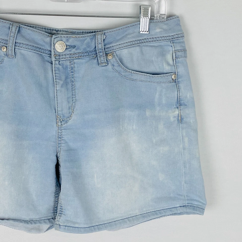 Pantalones Cortos de Denim Seven 7 Para Mujer 12 Lavado Ligero Ligero Ligero Todos los Días Bolsillos Foto 2 de 4