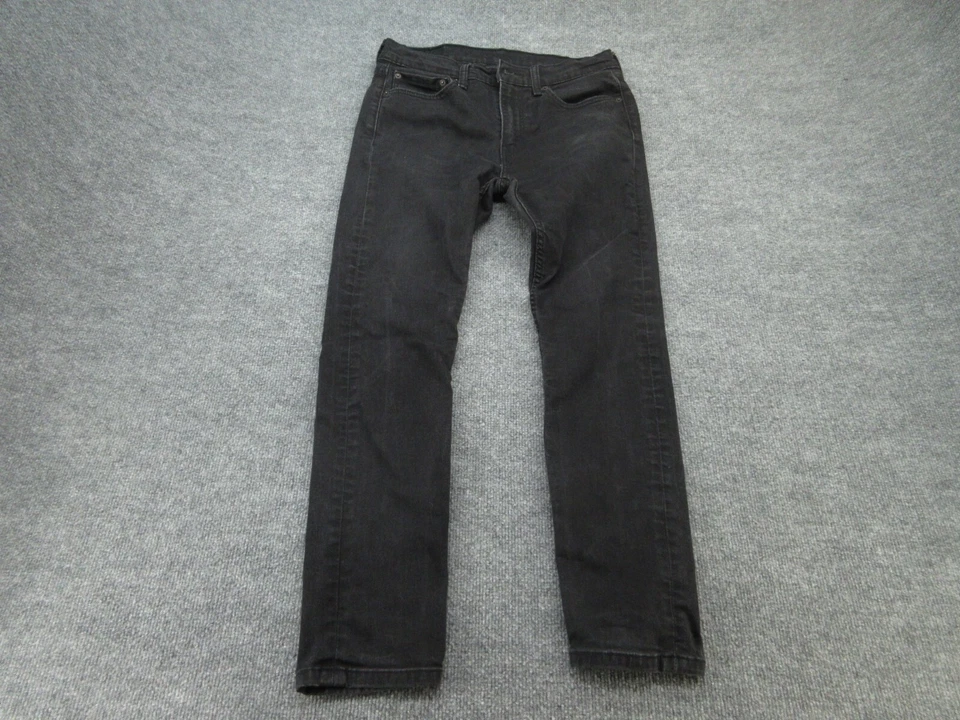 Jeans masculino Levis 519 32x30 preto extremo magro cintura média denim escuro (ADEQUADO PARA 30x28) - Imagem 2 de 4