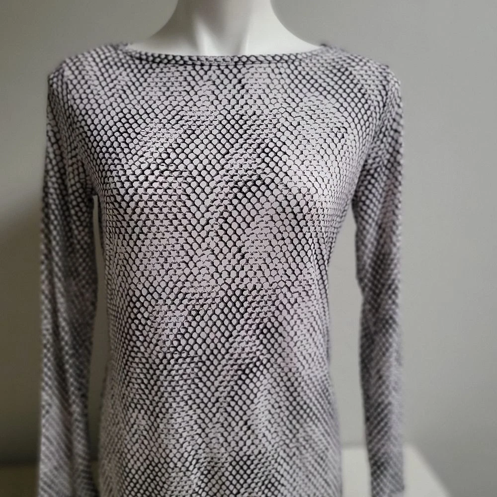 Abito Michael Kors nero bianco stampa rettile pelle di serpente taglia M jersey elasticizzato