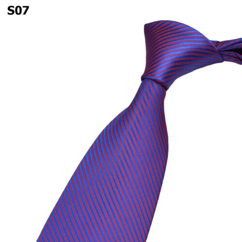 Men Solid Stripe 8CM Wide Necktie Wedding Party Formal Business Neck Wear Tie - Picture 8 of 12